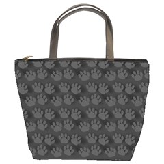 Pattern Texture Feet Dog Grey Bucket Bag