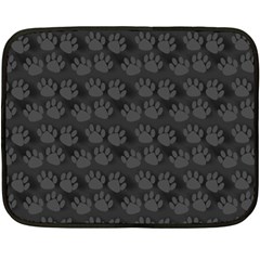 Pattern Texture Feet Dog Grey Double Sided Fleece Blanket (mini) 