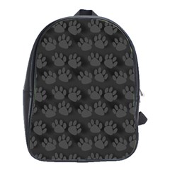 Pattern Texture Feet Dog Grey School Bag (large) by HermanTelo