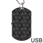 Pattern Texture Feet Dog Grey Dog Tag USB Flash (Two Sides) Back