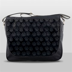 Pattern Texture Feet Dog Grey Messenger Bag