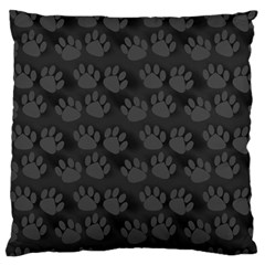 Pattern Texture Feet Dog Grey Large Cushion Case (two Sides) by HermanTelo