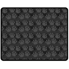 Pattern Texture Feet Dog Grey Double Sided Fleece Blanket (medium)  by HermanTelo