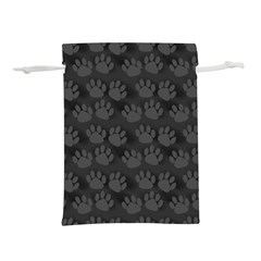 Pattern Texture Feet Dog Grey Lightweight Drawstring Pouch (l)