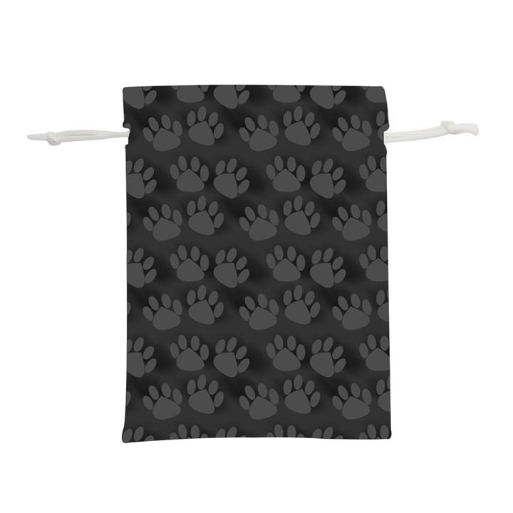 Pattern Texture Feet Dog Grey Lightweight Drawstring Pouch (L)