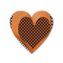 Heart Chess Board Checkerboard Heart Magnet by HermanTelo