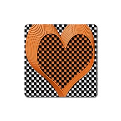 Heart Chess Board Checkerboard Square Magnet by HermanTelo