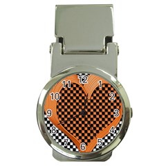 Heart Chess Board Checkerboard Money Clip Watches