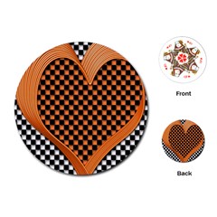 Heart Chess Board Checkerboard Playing Cards Single Design (round) by HermanTelo