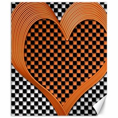 Heart Chess Board Checkerboard Canvas 8  X 10  by HermanTelo