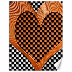 Heart Chess Board Checkerboard Canvas 18  X 24  by HermanTelo