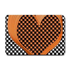 Heart Chess Board Checkerboard Small Doormat 