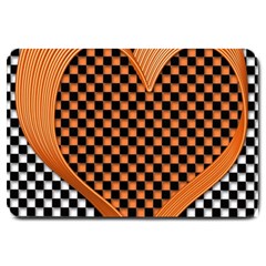 Heart Chess Board Checkerboard Large Doormat 