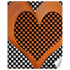 Heart Chess Board Checkerboard Canvas 11  X 14  by HermanTelo