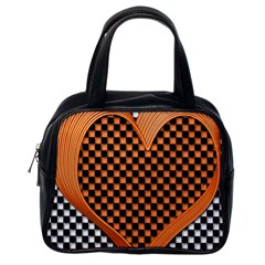 Heart Chess Board Checkerboard Classic Handbag (one Side) by HermanTelo