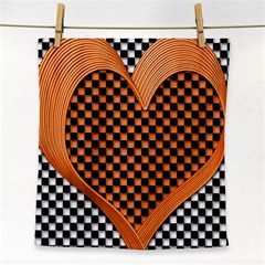 Heart Chess Board Checkerboard Face Towel by HermanTelo