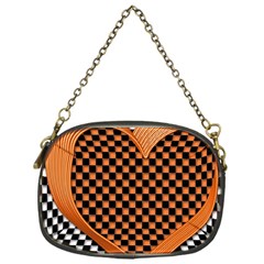 Heart Chess Board Checkerboard Chain Purse (one Side) by HermanTelo