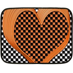 Heart Chess Board Checkerboard Double Sided Fleece Blanket (mini) 