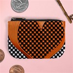 Heart Chess Board Checkerboard Mini Coin Purse Front