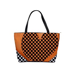 Heart Chess Board Checkerboard Classic Shoulder Handbag