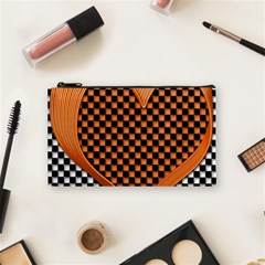 Heart Chess Board Checkerboard Cosmetic Bag (small) by HermanTelo