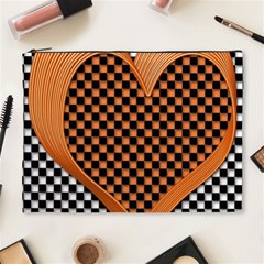 Heart Chess Board Checkerboard Cosmetic Bag (xl) by HermanTelo