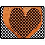 Heart Chess Board Checkerboard Fleece Blanket (Large)  80 x60  Blanket Front