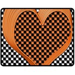 Heart Chess Board Checkerboard Fleece Blanket (Medium)  60 x50  Blanket Front