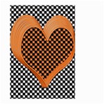 Heart Chess Board Checkerboard Small Garden Flag (Two Sides) Front