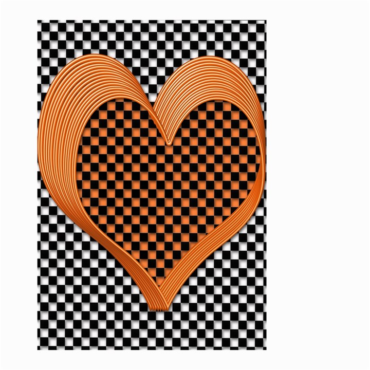 Heart Chess Board Checkerboard Small Garden Flag (Two Sides)