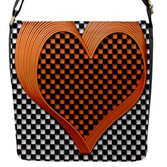 Heart Chess Board Checkerboard Flap Closure Messenger Bag (s) by HermanTelo