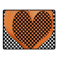 Heart Chess Board Checkerboard Double Sided Fleece Blanket (small)  by HermanTelo