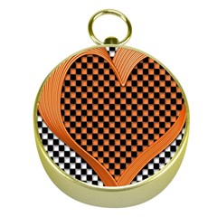 Heart Chess Board Checkerboard Gold Compasses by HermanTelo