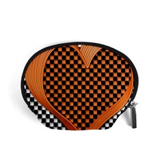 Heart Chess Board Checkerboard Accessory Pouch (small) by HermanTelo