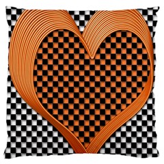 Heart Chess Board Checkerboard Standard Flano Cushion Case (one Side) by HermanTelo