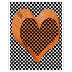 Heart Chess Board Checkerboard Drawstring Bag (small)