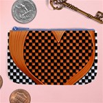 Heart Chess Board Checkerboard Large Coin Purse Front