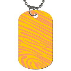 Pattern Texture Yellow Dog Tag (two Sides)