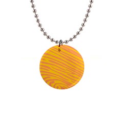 Pattern Texture Yellow 1  Button Necklace