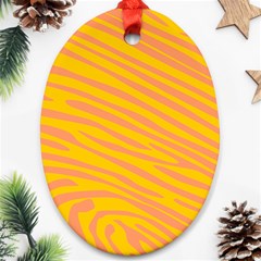 Pattern Texture Yellow Oval Ornament (two Sides)