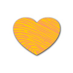 Pattern Texture Yellow Rubber Coaster (heart) 