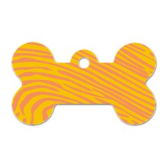 Pattern Texture Yellow Dog Tag Bone (one Side)