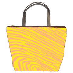 Pattern Texture Yellow Bucket Bag