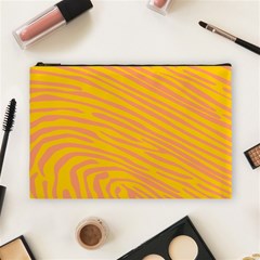 Pattern Texture Yellow Cosmetic Bag (large)