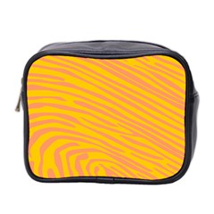 Pattern Texture Yellow Mini Toiletries Bag (two Sides)