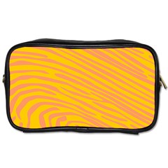 Pattern Texture Yellow Toiletries Bag (two Sides)