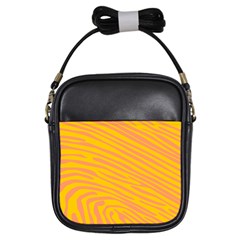 Pattern Texture Yellow Girls Sling Bag