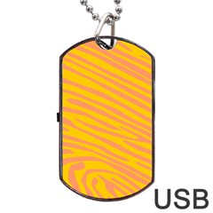 Pattern Texture Yellow Dog Tag Usb Flash (two Sides)