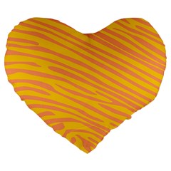 Pattern Texture Yellow Large 19  Premium Heart Shape Cushions