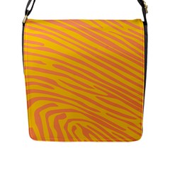 Pattern Texture Yellow Flap Closure Messenger Bag (l) by HermanTelo